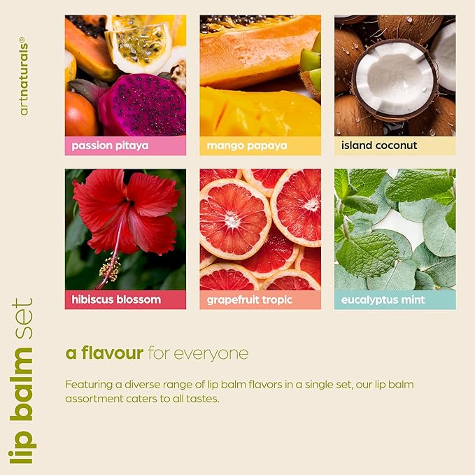 ArtNaturals Organic Beeswax Lip Balm Gift Set - Assorted Flavors with Aloe, Coconut & Jojoba Oils-Velvo Beauty