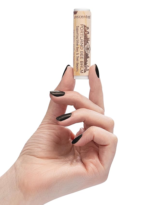 Portland Bee Balm All Natural Handmade Beeswax Based Lip Balm, Unscented 9 Count-Velvo Beauty