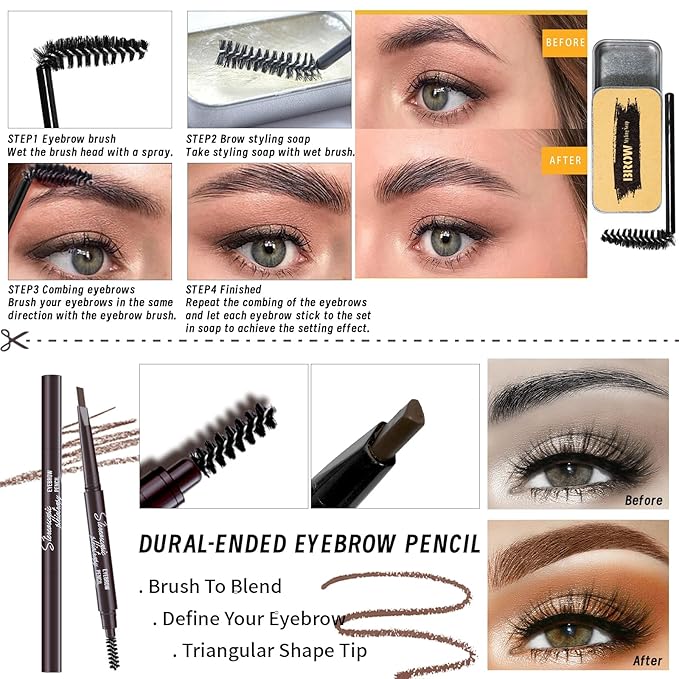 Makeup Kit Set for Women, Makeup Present for Women Teen Girl, Eyeshadow Foundation CC Cream Face Primer, Makeup Brush Sponge, Lipstick, Eyebrow Soap Pencil Mascara Eyeliner Cosmetic bag-Velvo Beauty