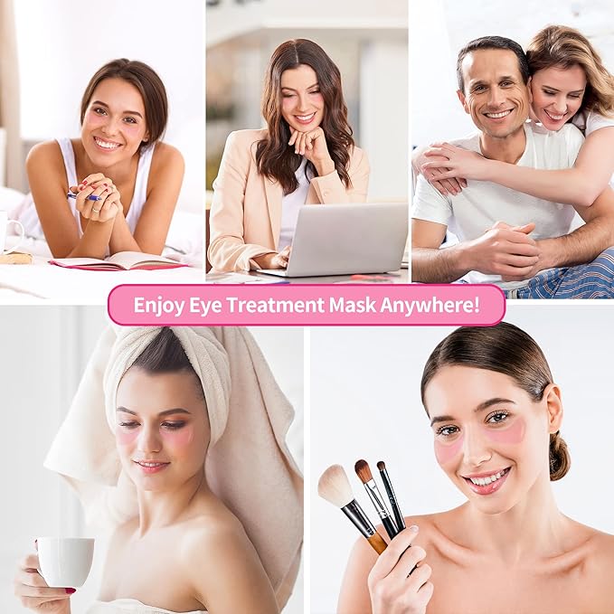 BREYLEE Pink Rose Eye Mask– 60 Pcs - Puffy Eyes and Dark Circles Treatments – Look Younger and Reduce Wrinkles and Fine Lines Undereye, Improve and Firm eye Skin - Pure Natural Material Extraction-Velvo Beauty