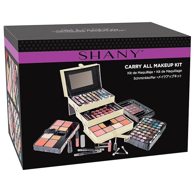 SHANY All In One Makeup Kit (Eyeshadow, Blushes, Face Powder, Lipstick, Eye liners, Makeup Pencils and Makeup Mirror - Makeup Set With Reusable Makeup Storage Box - White-Velvo Beauty