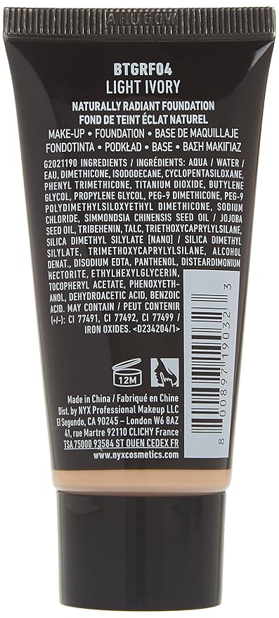 NYX PROFESSIONAL MAKEUP Born To Glow Naturally Radiant Foundation, Medium Coverage - Light Ivory-Velvo Beauty