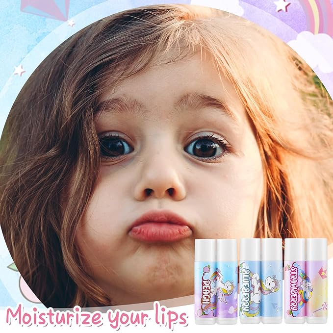 24 Pcs Unicorn Lip Balm Back to School Gift Unicorn Party Favors Lip Balm for Girls Birthday Party Favors Lip Gloss for Kids Gifts for Kids Fruity Favors Unicorn Gift for Cute Girls-Velvo Beauty