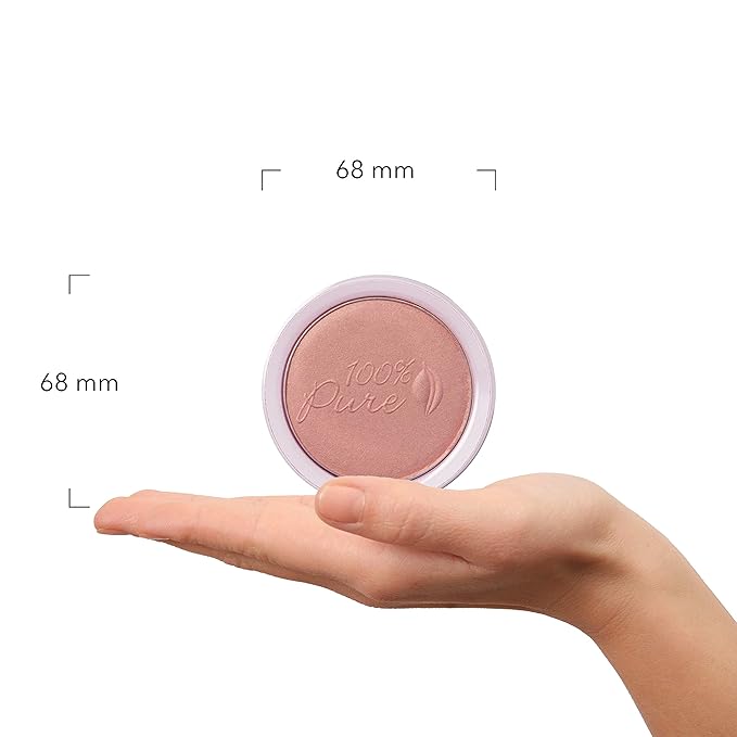 100% PURE Powder Blush (Fruit Pigmented), Peach, Soft Shimmery Finish, Nourishes Skin w/Rosehip Oil, Cocoa Butter, Natural Makeup (Neutral Peach w/Bronze) - 1.81 oz-Velvo Beauty