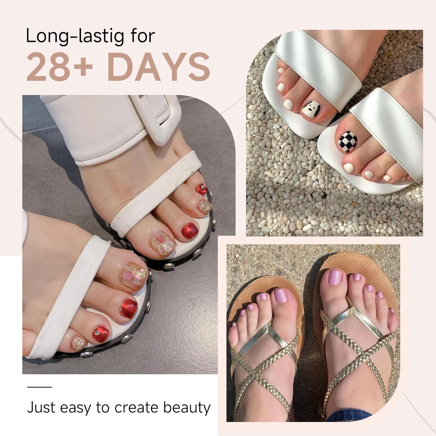 UNA GELLA Toe Nail Tips Full Cover, 216 Pcs Square Round Toe Nail Press Ons Clear Pre-Shape Gel Toe Nail Tips Double Matte Acrylic Fake Toenails Extensions DIY Home Nail Salon for Women, 15 Sizes-Velvo Beauty