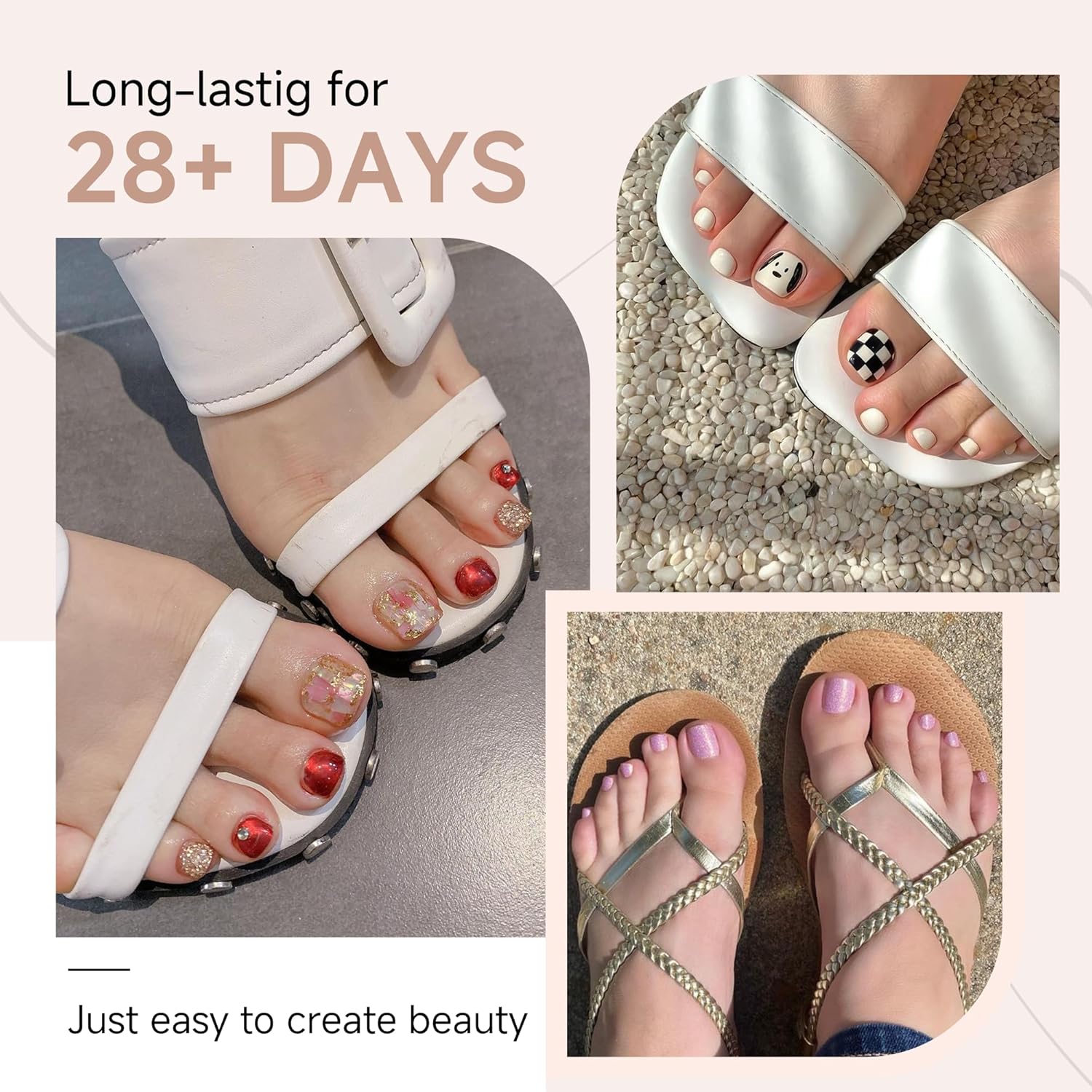 UNA GELLA Toe Nail Tips Full Cover, 216 Pcs Square Round Toe Nail Press Ons Clear Pre-Shape Gel Toe Nail Tips Double Matte Acrylic Fake Toenails Extensions DIY Home Nail Salon for Women, 15 Sizes-Velvo Beauty