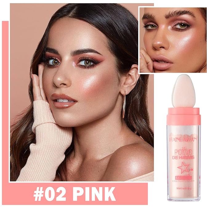 Polvo De Hadas Body Shimmer Glitter Highlighter Powder Makeup,High Gloss Sparkle for Face Body Hair,Create The Most Sparkly And Attractive Glitter Makeup - Nude Pink-Velvo Beauty