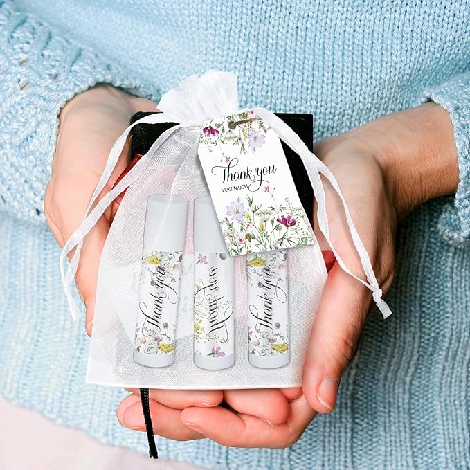 50 Set Employee Appreciation Gifts Bulk Baby Shower Favors Lip Balms Bulk Thank You Gifts Wedding Bridal Shower Bachelorette Gifts Prizes for Guests Women Teacher Coworker Nurse(Wildflower)-Velvo Beauty