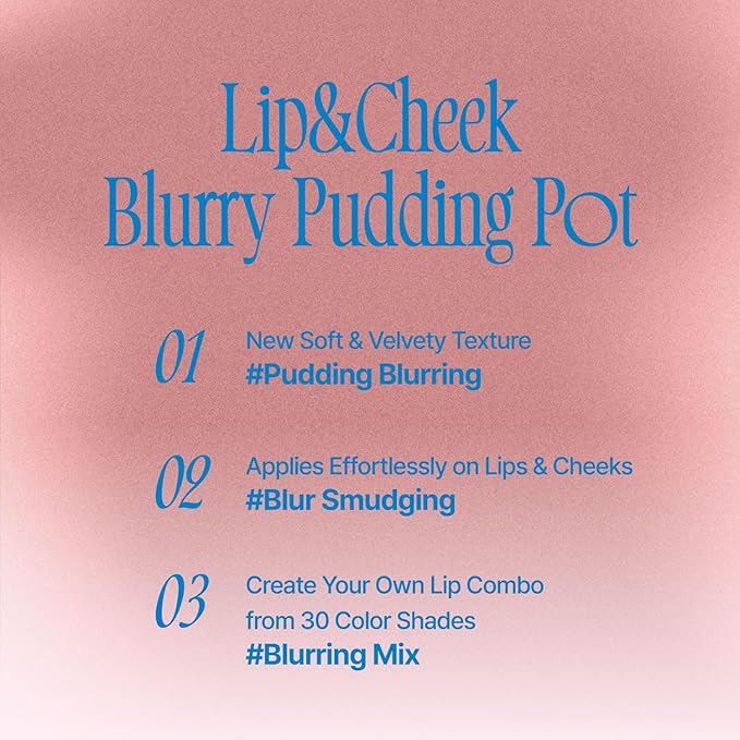 Lip&Cheek Blurry Pudding Pot | Faded Moment - Memories | Makeup Blush, Buildable Lightweight, Multi-Use Soft Matte Finish | 5g-Velvo Beauty