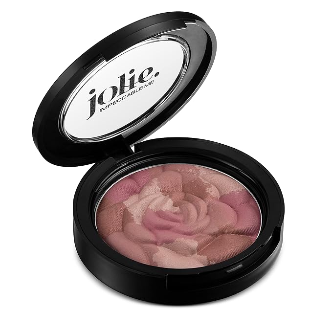 Jolie Blush Bouquet - Mosaic Rose Pressed Cheek Color -Multi-tasking - Shape, Bronze & Highlight Face - Cruelty Free (Pretty-N-Pink)-Velvo Beauty