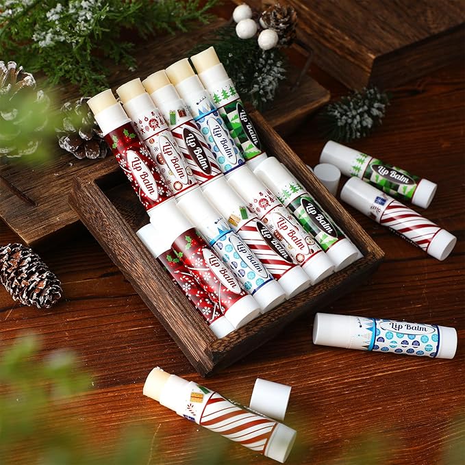Christmas Lip Balm Bulk Cute Xmas Lip Balm Gifts Set Moisturizing Lip Care Christmas Stocking Stuffers Holiday Treat Goodie Gifts Xmas Party Favors Supplies for Kids Women Men(200 Pcs)-Velvo Beauty