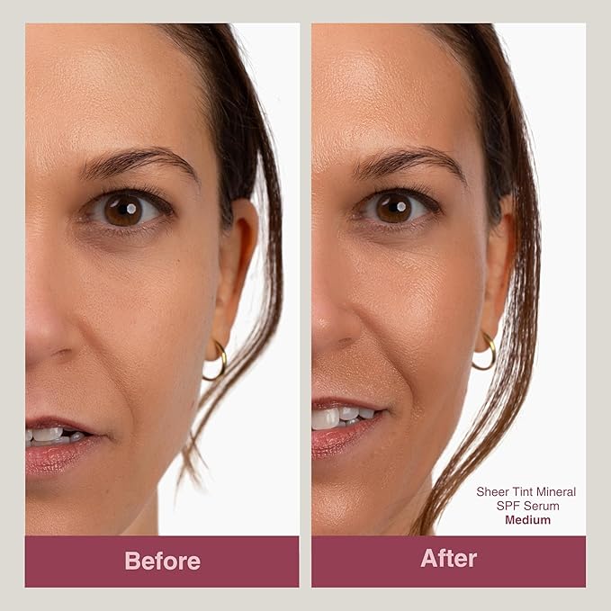 Mineral Fusion Face Serum, Sheer Tint Mineral SPF Serum, 1 Fl Oz, Light, Tinted Broad Spectrum SPF 50 Mineral Sunscreen, Sheer Coverage, Lightweight & Dewy Finish for Glowing, Protected Skin-Velvo Beauty