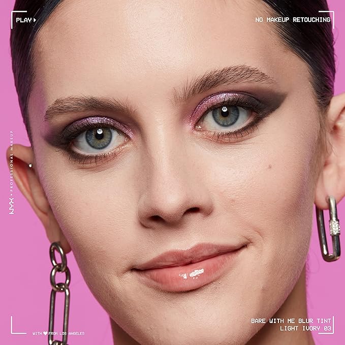 NYX PROFESSIONAL MAKEUP Bare With Me Blur Skin Tint Foundation Make Up with Matcha, Glycerin & Niacinamide - Light Ivory-Velvo Beauty