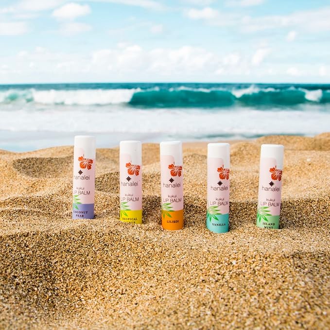 Hanalei Mint Lip Balm and Moisturizer - Natural Kukui Oil, Beeswax Lip Moisturizer - Hydrates, Soothes Dry, Chapped Lips - Made in USA - Island Mint Flavor-Velvo Beauty