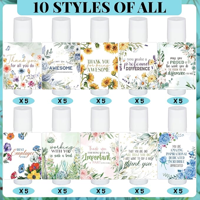 50 Pcs Inspirational Gifts Lip Balms in Bulk Motivational Small Thank You Gifts Wedding Bridal Baby Shower Party Favors Lip Balm for Women Teacher Nurses Coworkers Employees 10 Styles-Velvo Beauty