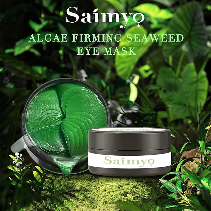 Green Seaweed Eye Mask– 60 Pcs - Gold Under Eye Mask Retinol & Collagen - Puffy Eyes and Dark Circles Treatments – Look Younger and Reduce Wrinkles and Fine Lines Undereye, Improve and Firm eye-Velvo Beauty