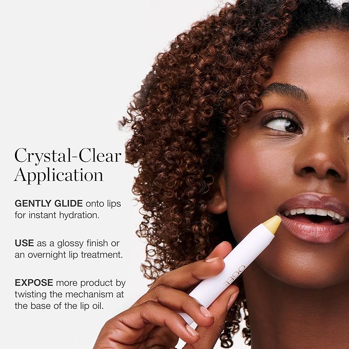 Ogee Sculpted Lip Oil - Lip Stain Made with 100% Organic Coconut Oil, Jojoba Oil, and Vitamin E - Best as Lip Balm or Overnight Lip Treatment - CLEAR-Velvo Beauty