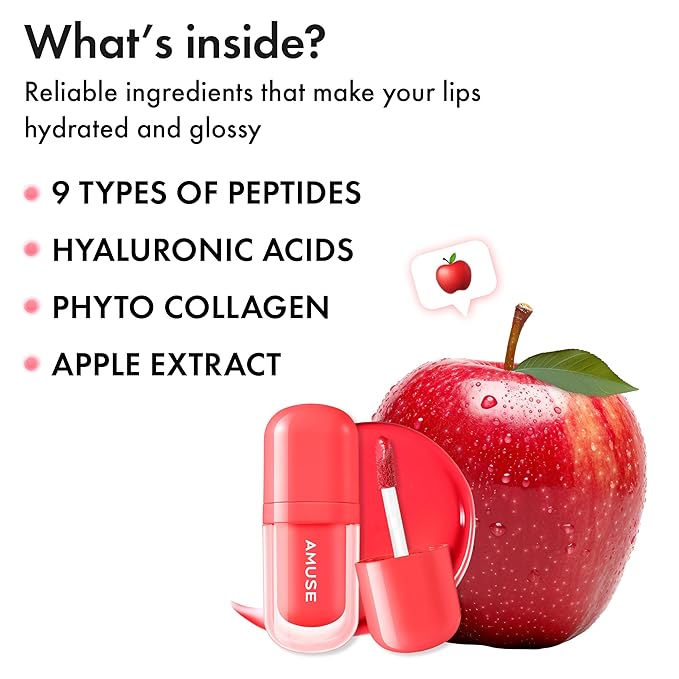 Amuse SEOUL BEBE TINT - 04 APPLE LIKE | 24-hour Long-lasting Lip Stain, Plumping, Hydrating, Moisturizing, No Peel Off, Lip Care, Treatment, Non Sticky, Korean Lip Tint for Dry Lips-Velvo Beauty