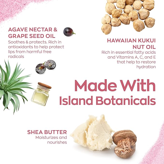 Hanalei Lip Treatment for Dry, Chapped Lips – Intensive Overnight Moisturizer with Kukui Oil, Shea Butter & Grapeseed Oil – Hydrating Balm for Healing Cracks – Mauve Pink Tint, 15g – Cruelty-Free-Velvo Beauty