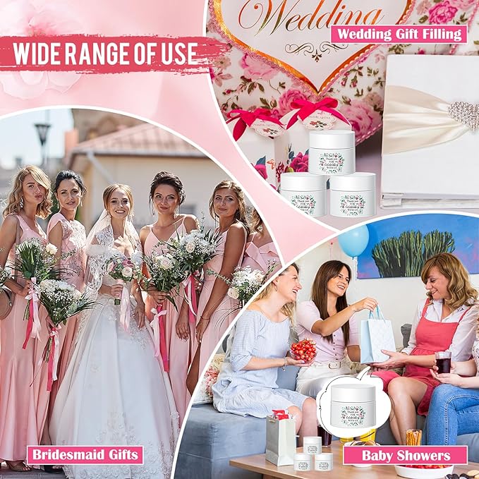 12 Pcs Thank You Lip Sleeping Mask Bulk Bridal Shower Gifts for Guests Thank You for Celebrating with Us Lip Mask Moisturize Nourish for Wedding Bridal Shower Favor Christmas Gift(Floral)-Velvo Beauty