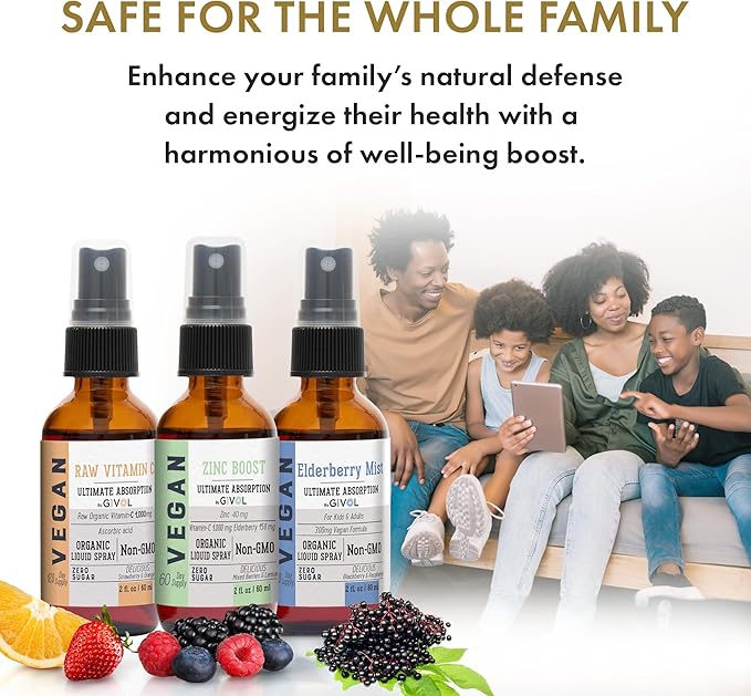 Immunity Pack Liquid Vitamins (Pack of 3) Sambucus Nigra Elderberry Mist, Zinc Boost Mist and Vitamin C Mist (Extra Strength) - Natural Immune System Support - Non-GMO Gluten-Free - 240 Days Supply-Velvo Beauty