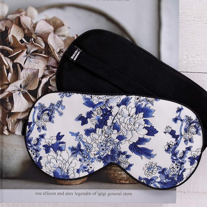 Feel 100% Pure Silk Eye Mask Sleep Eye Mask Eye Cover Eyeshade Sleeping Eye Mask Floral Colors (#39)-Velvo Beauty