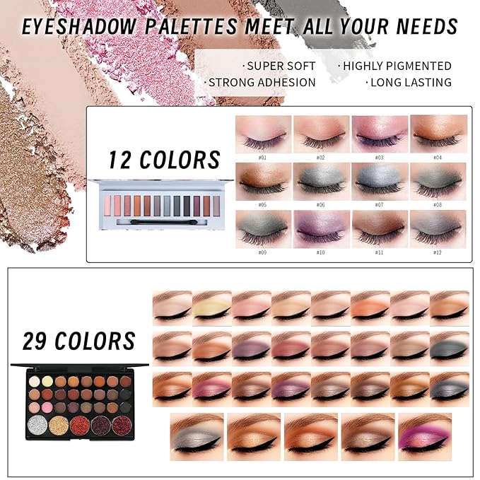 Makeup Set, Makeup Kit, Makeup Present Set For Women Girls Teens, Full Face Makeup Set For Women Girls Teens, Multipurpose Makeup Sets, Beginners and Professionals Alike-Velvo Beauty