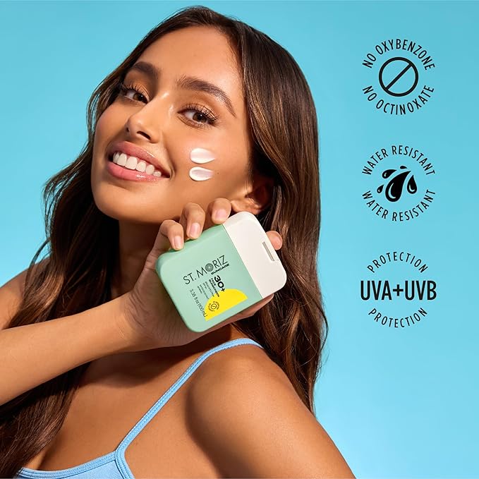 St Moriz Suncare SPF - Sunscreen - Broad Spectrum Protection Water Resistant Sunscreen Moisturizing Lotion + Vitamin E - Oxybenzone & Octinoxate Free - Vegan - Face, 30, Sun Protection Factor (SPF)-Velvo Beauty