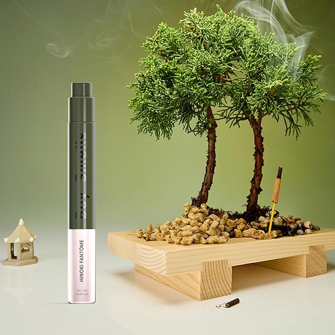 Boy Smells Hinoki Fantôme Travel Spray - Woody Spicy Perfume with Cardamom Cedarwood and Smoked Amber Notes - Long Lasting Fragrance Eau de Parfum Spray - 10ml-Velvo Beauty