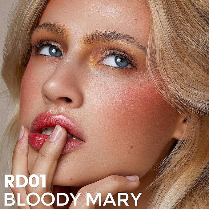 FOCALLURE Silky Cream Liquid Blush,Leaving a Matte Dewy Makeup Look,Easy to Apply and Create a Natural Flush,Long Lasting and Lightweight Cheek Blush Face Makeup,BLOODY MARY-Velvo Beauty