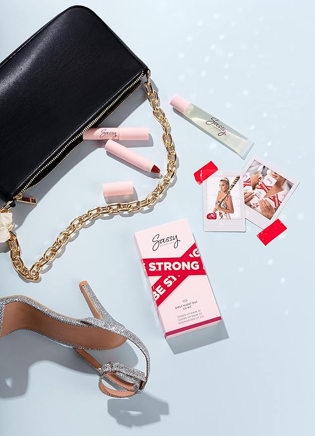 Sassy by Savannah Chrisley Breakup Collection Lip Kit - Contains 2 Balms and Oil to Enhance Your Pout - Nourishing Formulas for Everyday Wear - Luscious and Smoother Results - Girls Night Out - 3 pc-Velvo Beauty