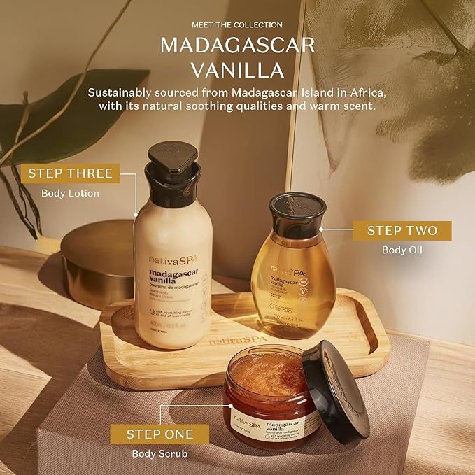 Nativa SPA by O Boticário, Madagascar Vanilla Body Oil, Soothing & Moisturizing, 6.8 Ounce-Velvo Beauty