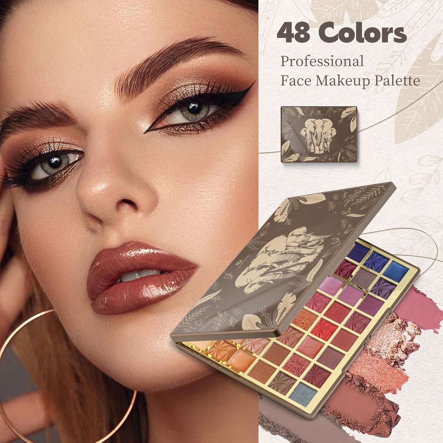 Color Nymph 48 Color Eye Makeup Palette, Highly Pigmented Eyeshadows Palettes with Mirror, Matte Shimmer Creamy Eye Shadows, Long Lasting Blendable Color Make Up Eye Shadows Cosmetics Gift Kit-Velvo Beauty