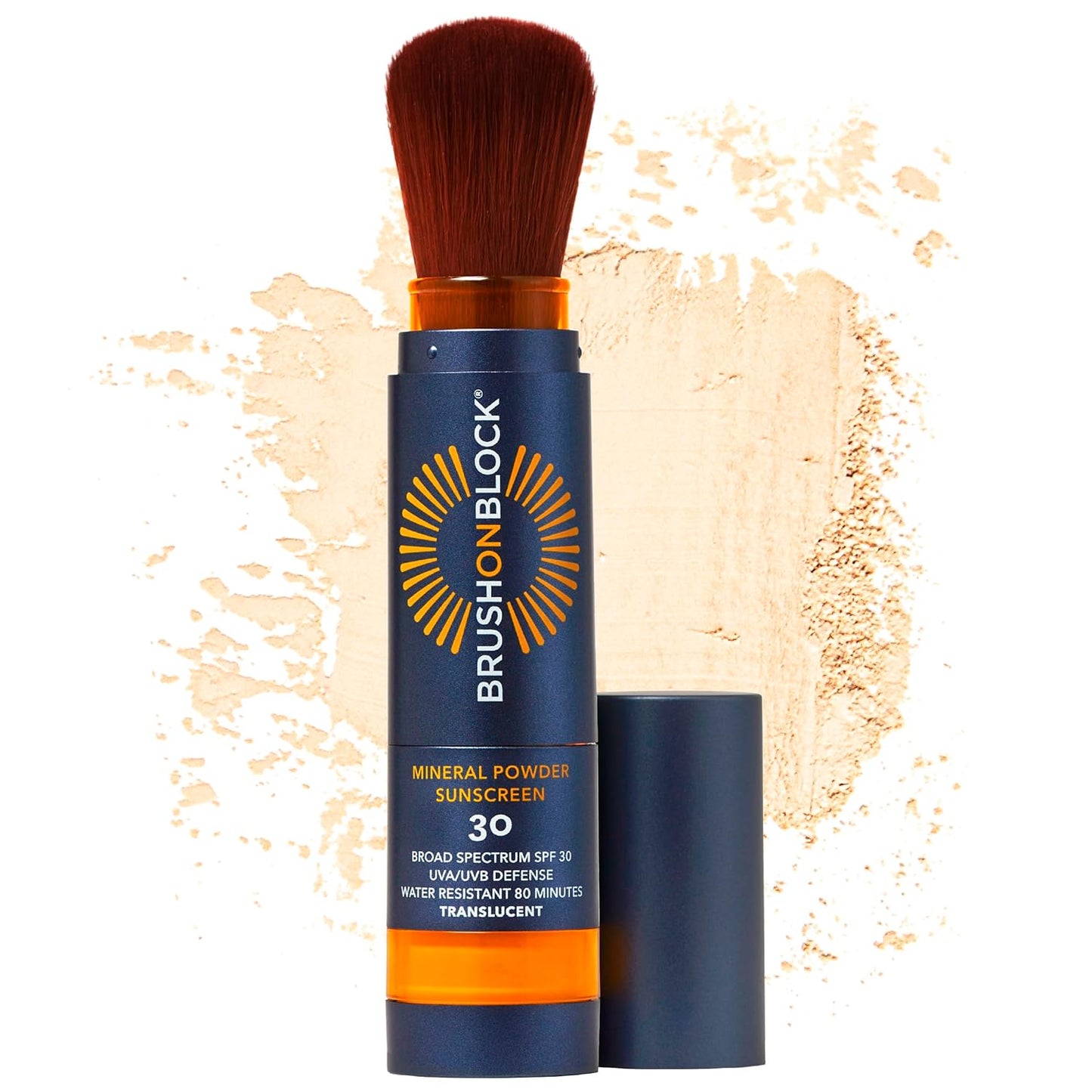 Brush On Block SPF 30 Mineral Powder Sunscreen New Formula, With Niacinamide, Hyaluronic Acid, & Vitamin C, Broad Spectrum, Water Resistant, Translucent, For All Skin Types, Reef Friendly, Mfg in USA-Velvo Beauty