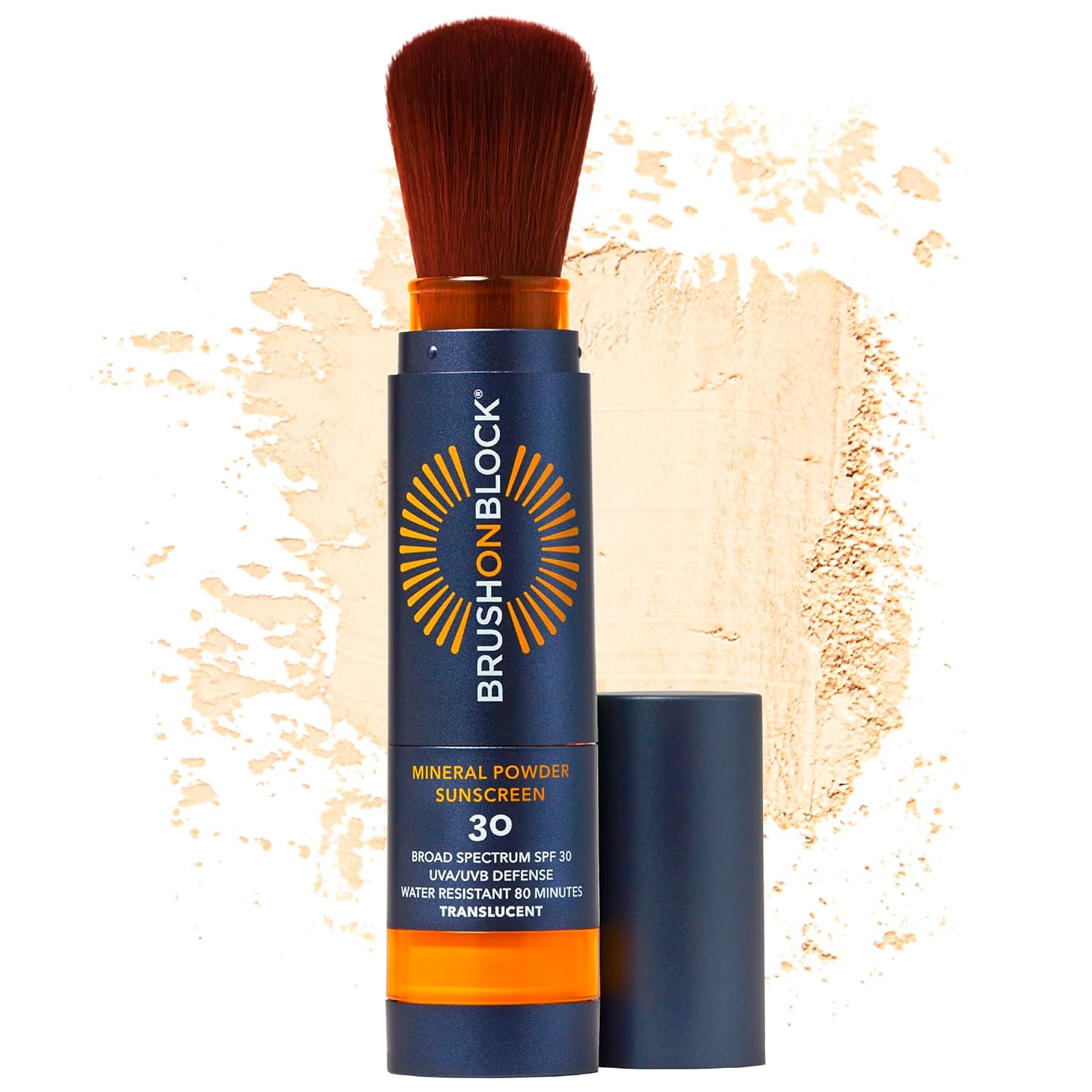 Brush On Block SPF 30 Mineral Powder Sunscreen New Formula, With Niacinamide, Hyaluronic Acid, & Vitamin C, Broad Spectrum, Water Resistant, Translucent, For All Skin Types, Reef Friendly, Mfg in USA-Velvo Beauty