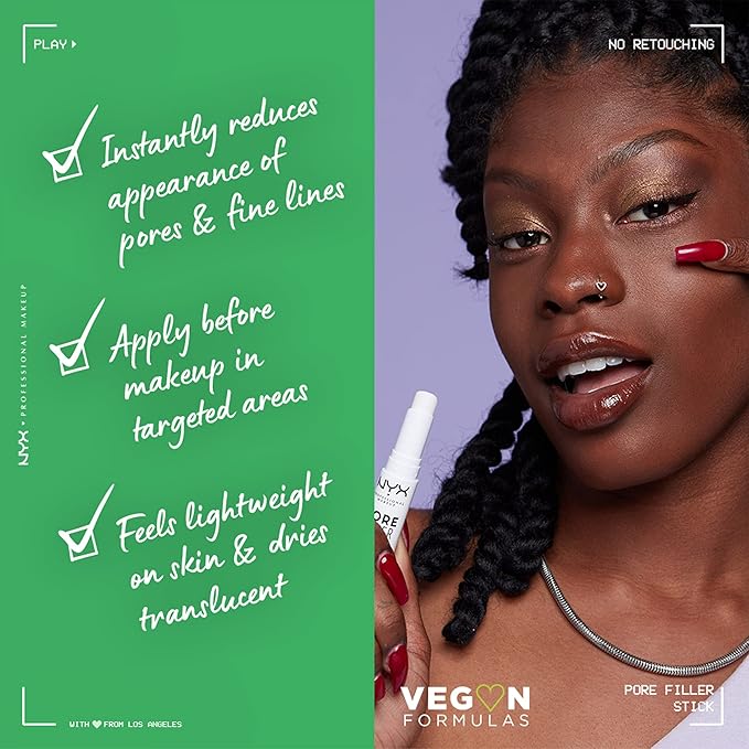 NYX PROFESSIONAL MAKEUP Pore Filler Blurring Primer and Targeted Primer Stick Bundle, Vegan Face Primers-Velvo Beauty