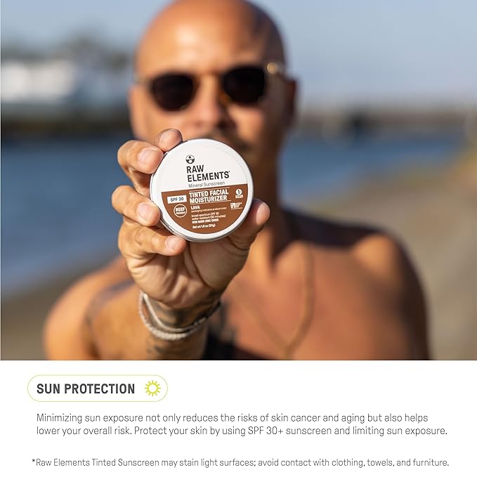 Raw Element Ultra-Moisturizing Tinted Face Cream, Non Toxic Mineral Face Sunscreen, Daily Tinted Moisturizer, Non-Nano Zinc Oxide, Reef Friendly, All Ages, SPF 30, 1.8 oz, Coconut, Pack of 2-Velvo Beauty
