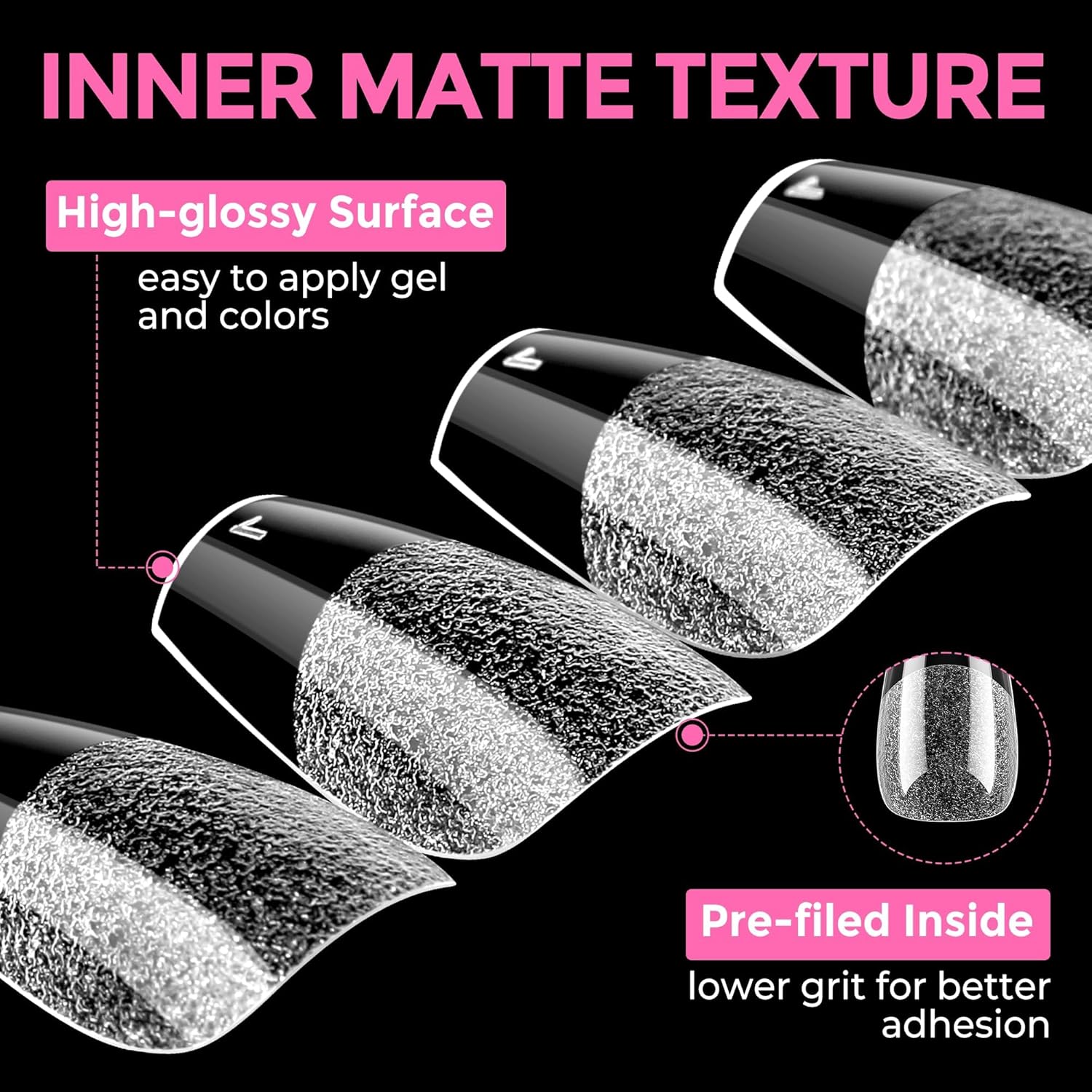 UNA GELLA Gel Nail Tips Coffin Short: 330PCS Pre-Etched Clear Coffin Acrylic Nail Tips Stronger for Press On Nails Salon, 15 Sizes Nail Extensions-Velvo Beauty