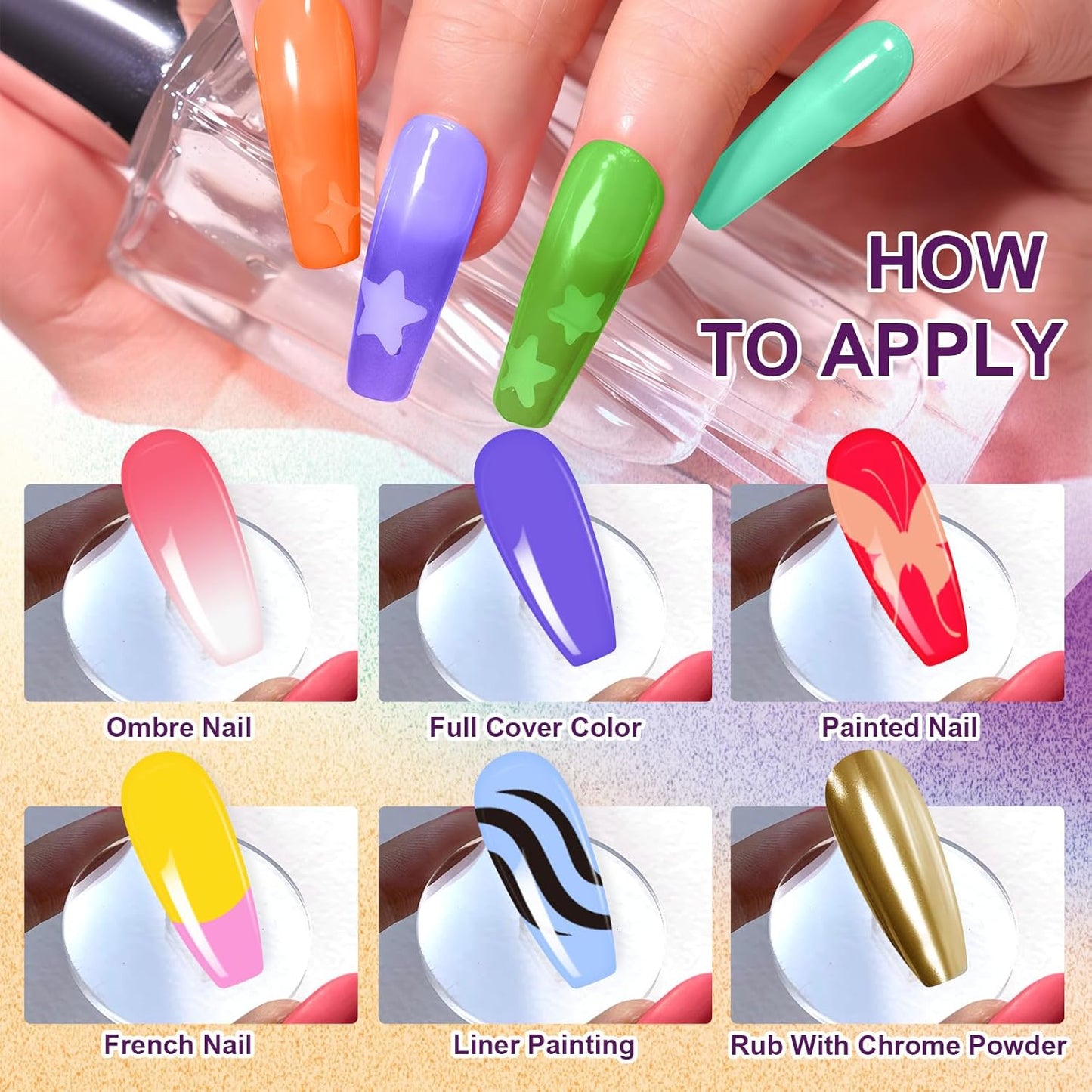 Gradient Painting Gel, 12 Colors Ombre Gel Nail Polish with 100Pcs Nail Sponges &Tweezers for Pigment Pat Aura Nails French Manicure Soak Off UV Long-lasting Set Palette Chroma Carnival-Velvo Beauty