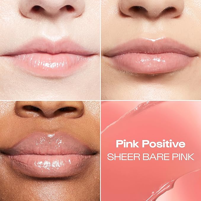 Alleyoop Glossy Lip Balm - Lip Goals, Pink Positive (Sheer Bare Pink) - Hydrating & Moisturizing Lip Care for Cracked Lips - Natural Plumping Lip Moisturizer That Smooths, Soothes, & Protects - Vegan-Velvo Beauty