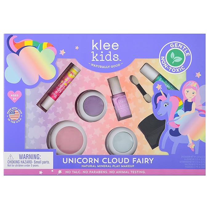 Luna Star Naturals Klee Kids Deluxe Play Makeup Kit. Gentle and Non-Toxic. Made in USA. (Unicorn Cloud Fairy)-Velvo Beauty