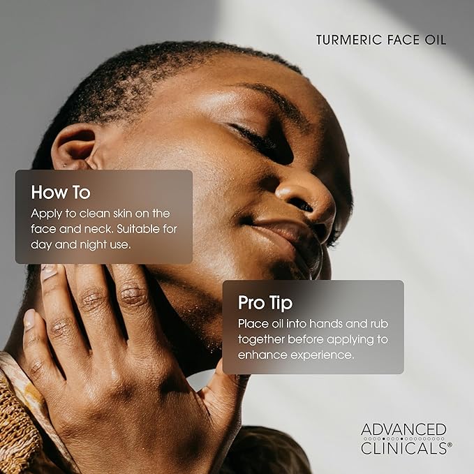 Advanced Clinicals Turmeric Oil Serum For Face | Facial Skin Care Serum With Jojoba + Coconut Oil To Improve Appearance Of Dark Spots & Uneven Skin Tone | Antioxidant Dry Skin Moisturizer, 1.8 Fl Oz-Velvo Beauty