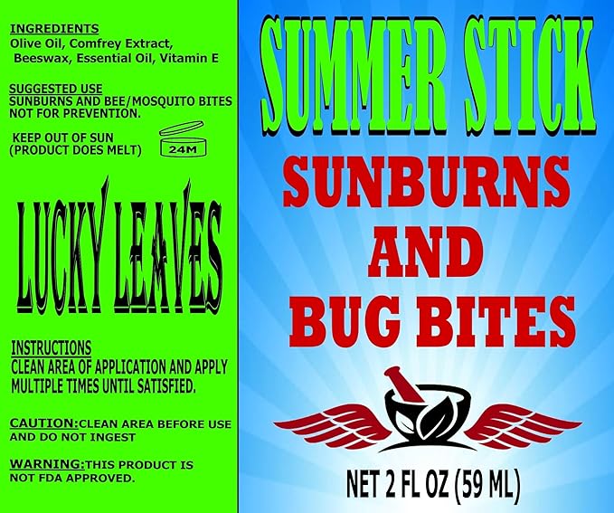 Summer Stick Balm for Sunburns and Bug Bites - Fast Acting and Soothing After Sun Skin Care 2 oz Balm-Velvo Beauty