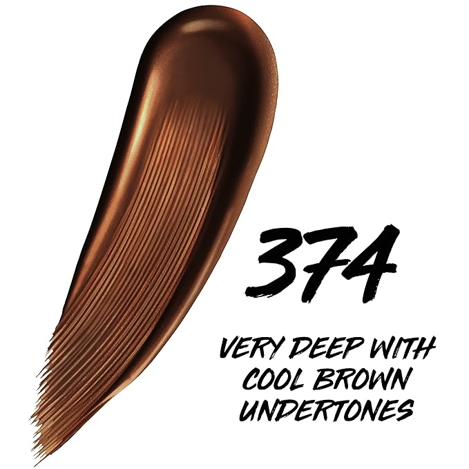 Maybelline Super Stay Up to 24HR Skin Tint, Radiant Light-to-Medium Coverage Foundation, Makeup Infused With Vitamin C, 374, 1 Count-Velvo Beauty