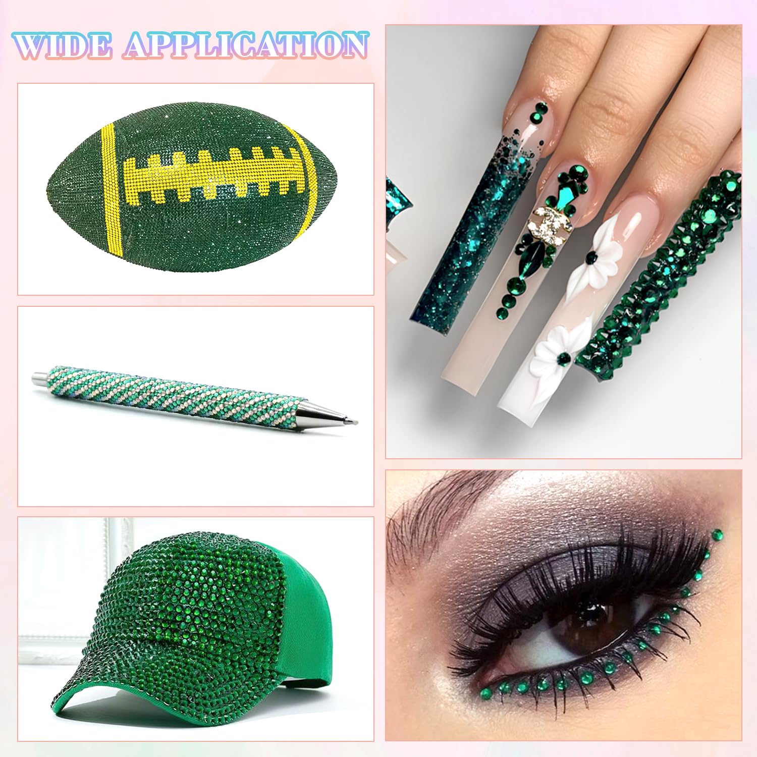 30000Pcs Resin Emerald Green Rhinestones for Bedazzling Crafting with b7000 Jewelry Glue, Bulk Flatback Gems Bedazzler Kit for Crafts Clothes Shoes Fabric Nail Diamond Art, Assorted Size 2/3/4/5/6mm-Velvo Beauty