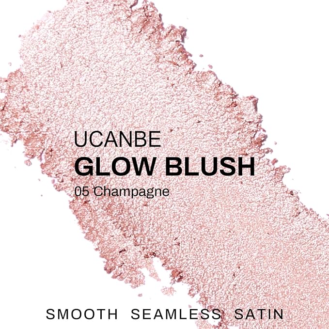 UCANBE Baked Blush for Cheek, Glow Blushing Palette - Seamless Silky Blendable Powder Blush Makeup Palette, Delivering Long Last Natural Ruddy Complexion, 05 Champagne-Velvo Beauty