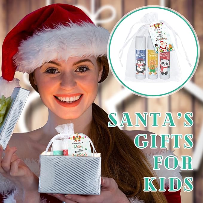 100 Pack Christmas Party Gifts Bulk Lip Balms Favors Bulk Christmas Stocking Stuffers Holiday Party Goodies Gifts Small Thank You Employee Appreciation Gifts for Women Men Coworkers Staff-Velvo Beauty