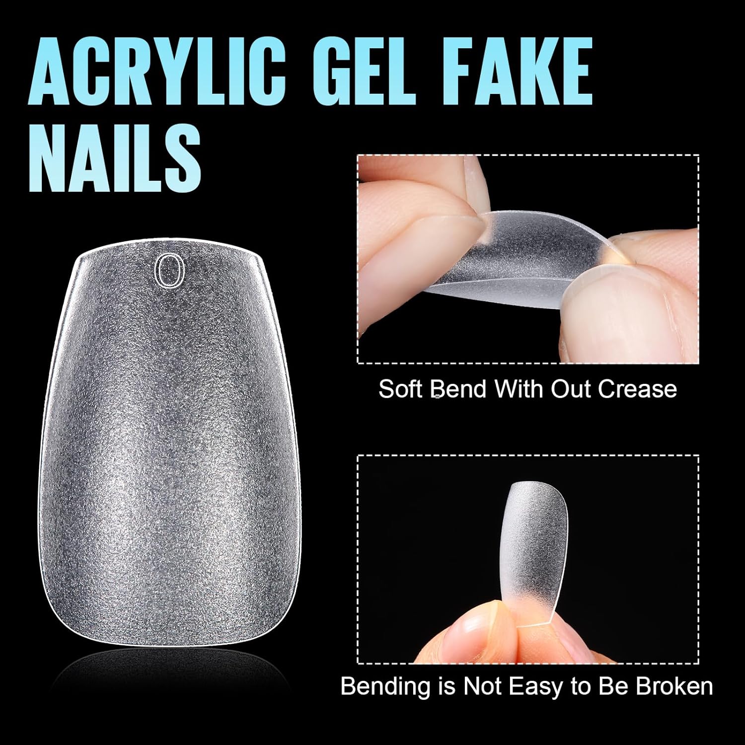 TOMICCA Short Coffin Nail Tips, 15 Sizes Full Cover Double Sided Matte Gel Nails, 240Pcs Acrylic Soft Pre Shaped Nail Tips Set for Nails Professional-Velvo Beauty