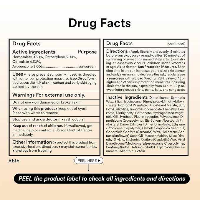 Abib Airy Sunstick Protection Bar Broad Spectrum SPF50+ 0.81 oz / 23 g (Semi-matte) | Korean Suncreen Stick Suncare Sunblock, No Whitecast, Protector Solar Barra, Water resistant-Velvo Beauty