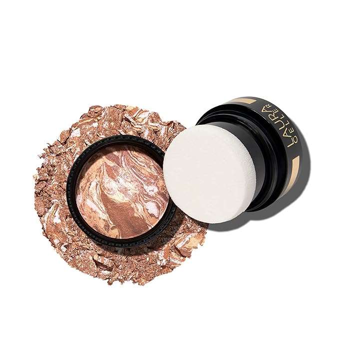 LAURA GELLER NEW YORK Bronze-n-Brighten Baked To Go - Travel Size - Medium - Natural Bronze Glow-Velvo Beauty